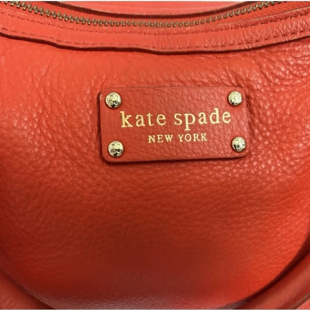 Kate Spade Handbag Tote Red Orange Shoulderbag Leather Purse
